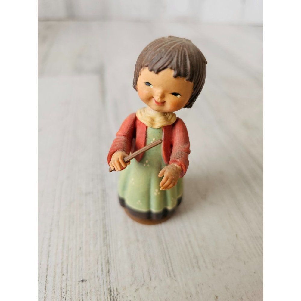Anri band leader wooden girl‎ band figurine statue Italian Italy vintage